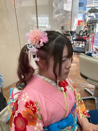 ロング ヘアアレンジ 縮毛矯正/ /関内/あべももこのヘアスタイル