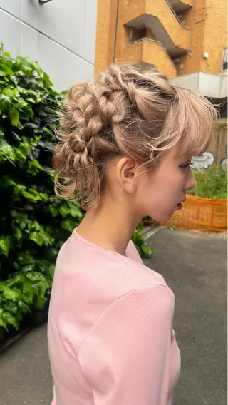 ミディアム ヘアアレンジ 柔らかい艶暖色 レイヤー🫧姫汝のヘアスタイル