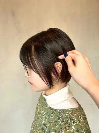 ショート レイヤーカット/長岡 グレージュ/マユ🎀のヘアスタイル