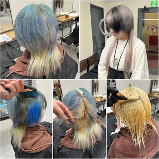 ミディアム カラー ショート/ウルフ カットモデル募集のヘアスタイル