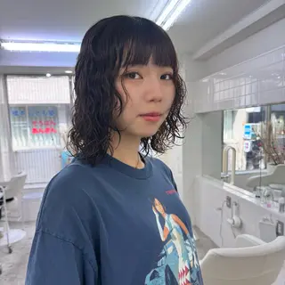 ミディアム カラー パーマ こはる／ハードパーマ /癖毛風パーマ🧃のヘアスタイル