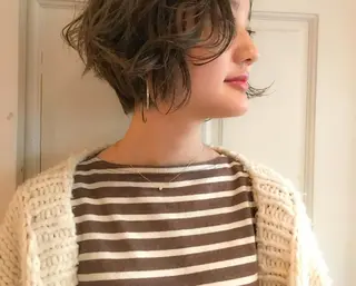 ショート パーマ ショート✨ボブ✨代表 新田見美仁のヘアスタイル