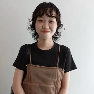 ミディアム パーマ ヘアアレンジ 🌐サトウ リョウ🌐のヘアスタイル