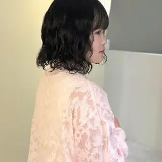 ミディアム パーマ hana/艶髪 /透明感カラー🪞のヘアスタイル