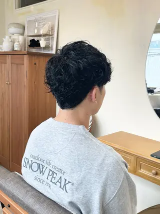 パーマ メンズ 🍋透け感カラー🍃 オリーブ🍐Kahoのヘアスタイル