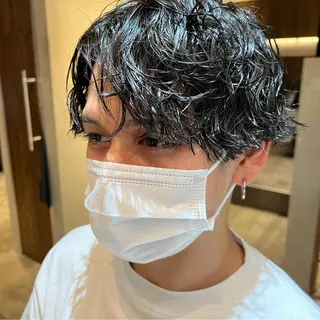 ショート パーマ メンズ 波巻きスパイラルパー マ/シャドウパーマ駿のヘアスタイル