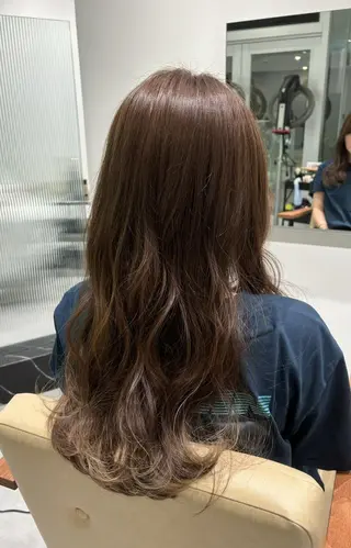 カラー ロング カットカラーパーマ モデル大募集大坂龍平のヘアスタイル