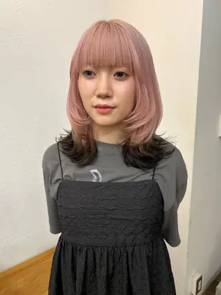 セミロング カラー 大阪デザインカラー/ カットモデル募集のヘアスタイル