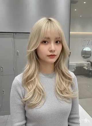 ロング 👑人気韓国ヘア👑 髪質改善Zina真鍋のヘアスタイル