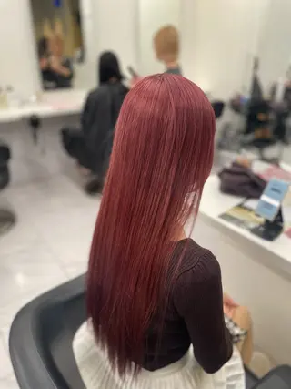 ロング カラー 透明感🤍レイヤー ベージュ‎🤍ピンクのヘアスタイル