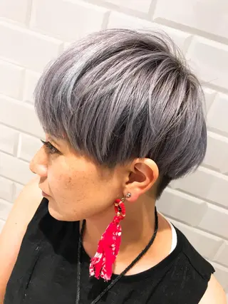 ショート カラー クロスパーマ松永裕久 似合わせカットのヘアスタイル