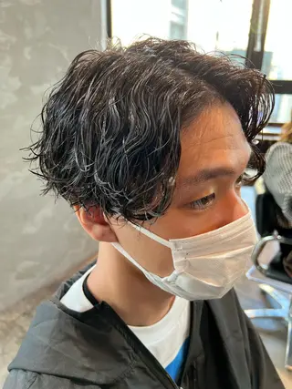 ショート パーマ メンズ 波巻きスパイラルパー マ/シャドウパーマ駿のヘアスタイル