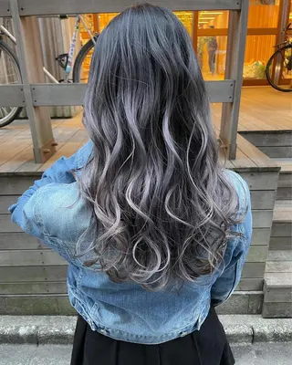 ロング 山影✨バレイヤージュ ハイライト✨メンズ◎のヘアスタイル