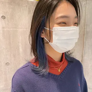 ミディアム カラー ウルフカット ハッシュカット/七海のヘアスタイル