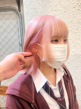 ショート カラー ハイトーンを育てる ブリーチカラー/牧原のヘアスタイル