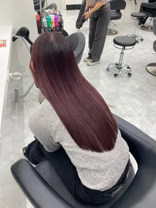 ロング カラー 💖似合わせカラー レイヤー💖縮毛矯正のヘアスタイル
