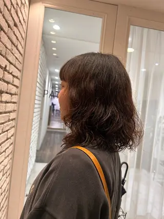 ミディアム パーマ 🤎オリーブカラー× パーマ特化💫森口のヘアスタイル