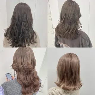 ミディアム カラー ヘアアレンジ ネイル マツエク・マツパ ベージュグレージュ 💕しゅーじ💕のヘアスタイル