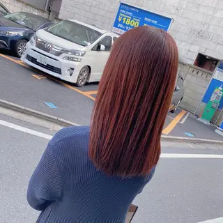 セミロング カラー 髪質改善特化 安東駿介のヘアスタイル