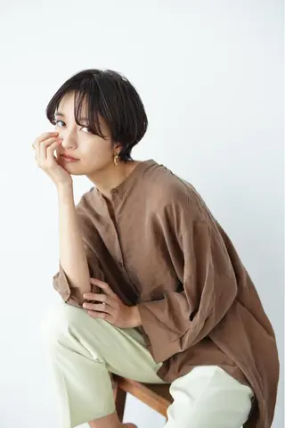 ショート カラー パーマ ヘアアレンジ マツエク・マツパ SUZUNO🤎ボブ レイヤー🫧顔周りのヘアスタイル