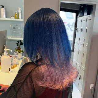 セミロング カラー ブリーチカラー 🩵MIZUKIのヘアスタイル