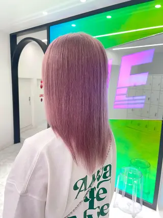 ミディアム カラー 🤍💕ブリーチカラ ーAyaka💕🤍のヘアスタイル