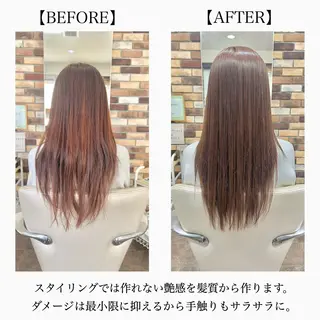 ロング カラー パーマ 大人女性の縮毛矯正/ 艶髪職人/馬渕樹のヘアスタイル
