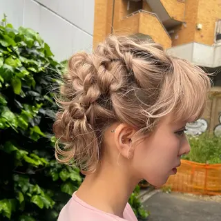 ミディアム ヘアアレンジ 柔らかい艶暖色 レイヤー🫧姫汝のヘアスタイル