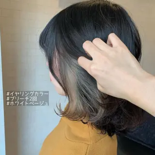 ミディアム カラー ノグチ ナツコのヘアスタイル