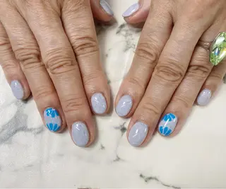 ロング カラー ネイル Q Free nailsのネイルデザイン