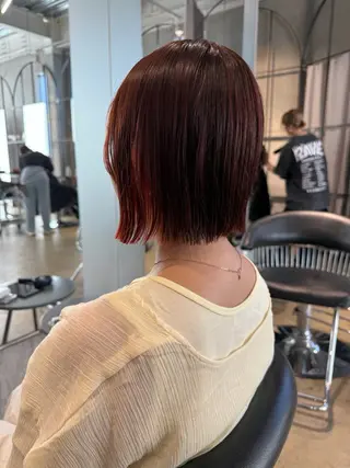ミディアム 須藤 優真 切りっぱなしボブのヘアスタイル
