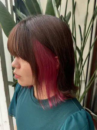 カラー 透明感/低ダメージ インナー🩵角田紗雪のヘアスタイル