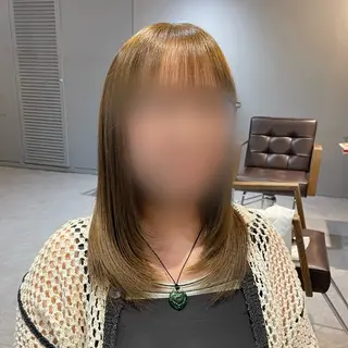 ミディアム Mimi🎀ブリーチ なし透明感 Ｗカラーのヘアスタイル