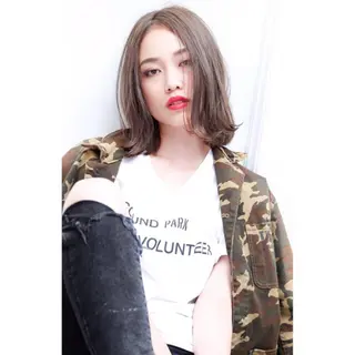 ミディアム 千葉 絵里花のヘアスタイル
