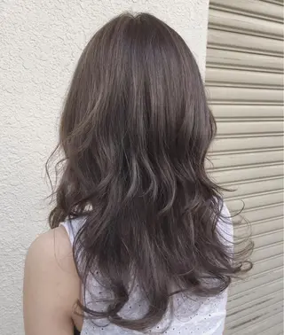 セミロング カラー パーマ ヘアアレンジ 【白髪ぼかし 専門GBG】自由が丘のヘアスタイル