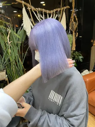 ミディアム カラー asumi/栄/ハイ トーン/ブリーチ/のヘアスタイル