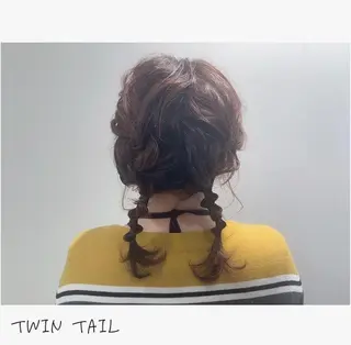 ミディアム パーマ ヘアアレンジ sa chiのマツエク・マツパデザイン