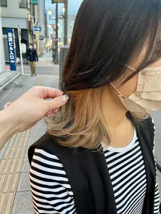 ミディアム カラー 【完全個室】髪質改善 暖色カラー/山崎唯奈のヘアスタイル