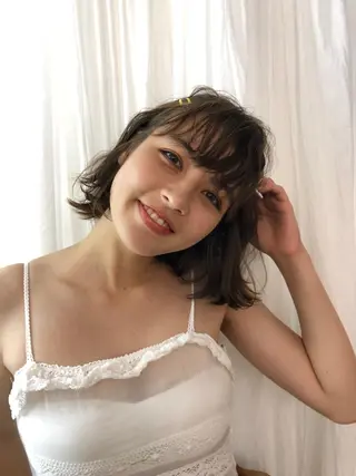 ミディアム カラー パーマ ヘアアレンジ eri kinjoのヘアスタイル