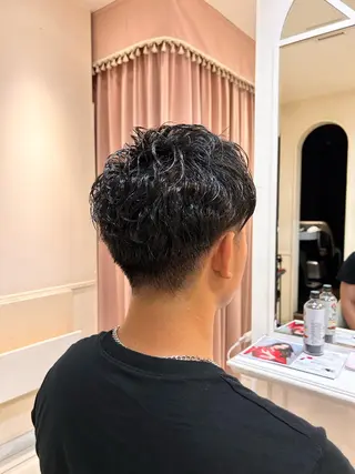 パーマ 生活が楽になる縮毛/ ブリーチなしレッドのヘアスタイル