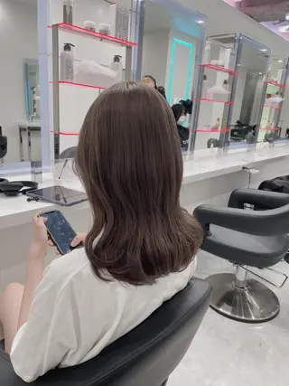 セミロング カラー ヘアアレンジ ♡上品韓国髪♡ブラ ウン/SAYATOのヘアスタイル