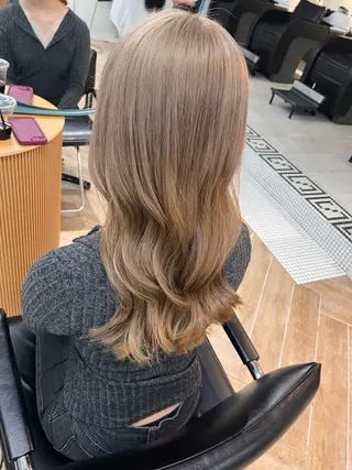 セミロング カラー パーマ/縮毛矯正 /韓国風/佐藤里咲のヘアスタイル