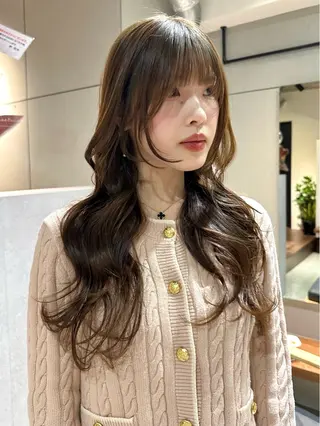 ロング カラー パーマ kazuki【顔周り ×レイヤーカット】のヘアスタイル