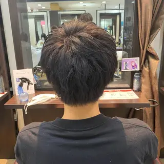 ショート カラー メンズ 酸スト/フェザー パーマ/三谷海斗のヘアスタイル