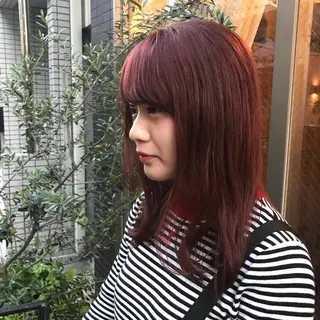 セミロング カラー レイヤー/顔周り /AKARIのヘアスタイル