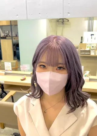 カラー ブリーチ毛の縮毛矯正 ハイトーン/岡本智樹のヘアスタイル