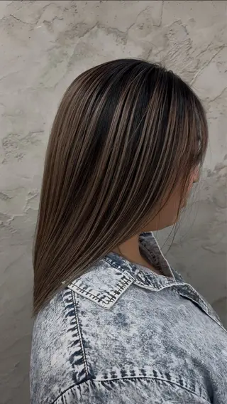 セミロング カラー デザイン/美髪カラー 艶職人/福井SHUNのヘアスタイル