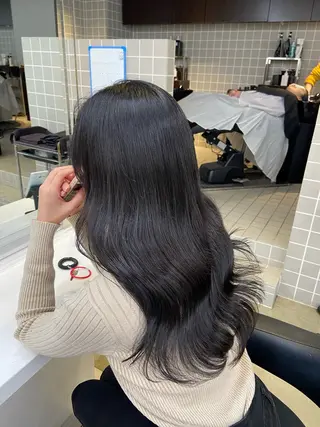 セミロング カラー ヘアアレンジ Over hair_ misakiのヘアスタイル