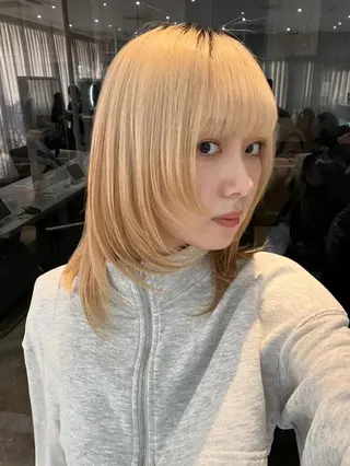 ミディアム ハッシュカット🖤✨ 顔周り/韓国ヘアのヘアスタイル