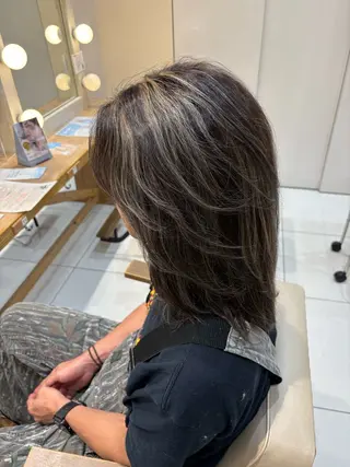 ミディアム カラー 本厚木パーマ&ブリー チMEN'Sショートのヘアスタイル